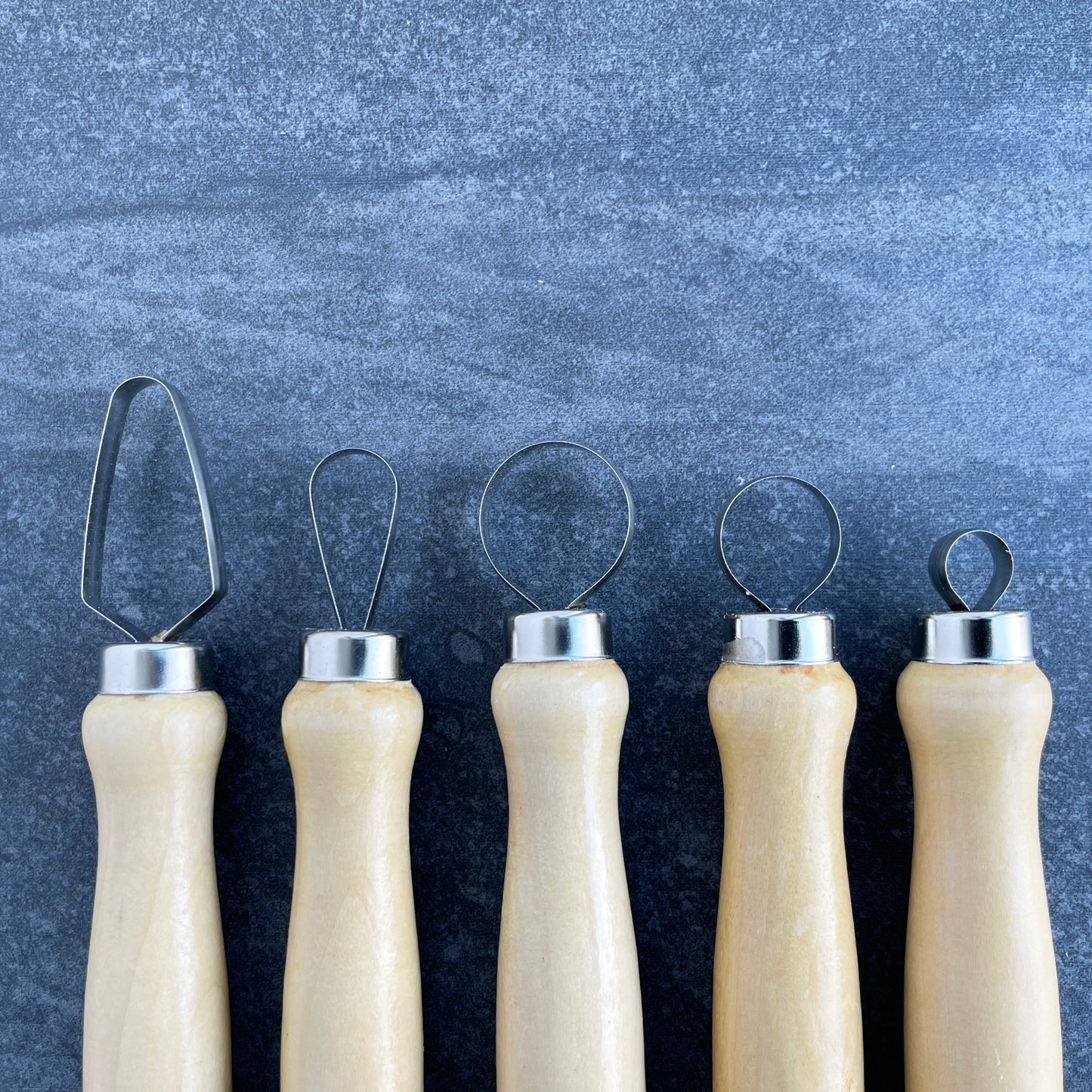 Set of 10 Wood Loop Tools with Stainless Steel Flat Wire