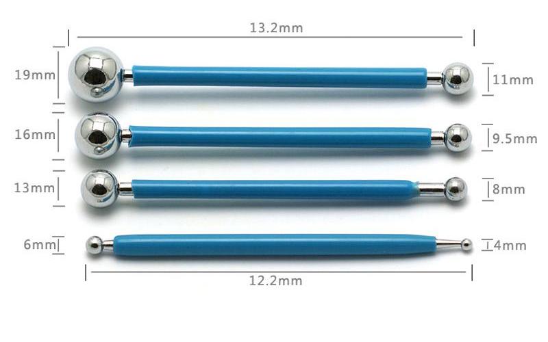 Set of 4 Ball Sphere Stylus Sculpting Tools
