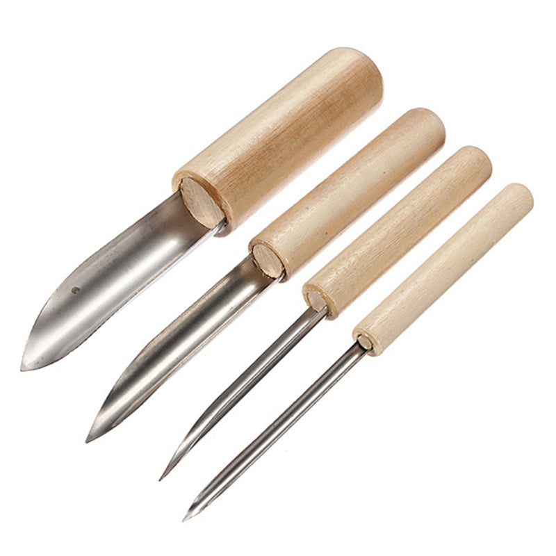 Set of 4 Stainless Steel Semicircle Pottery Hole Punch