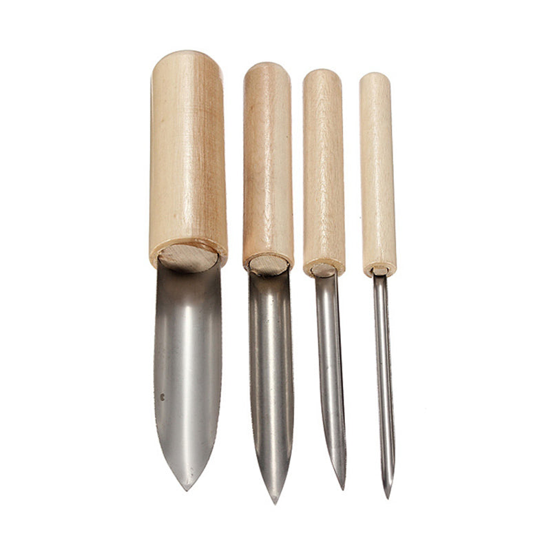 Set of 4 Stainless Steel Semicircle Pottery Hole Punch