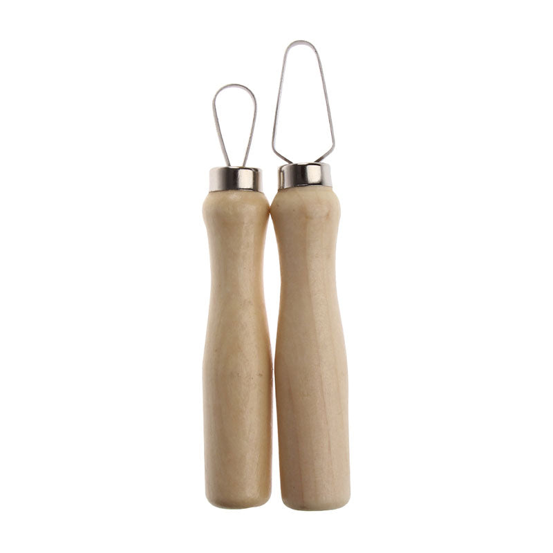 Set of 10 Wood Loop Tools with Stainless Steel Flat Wire