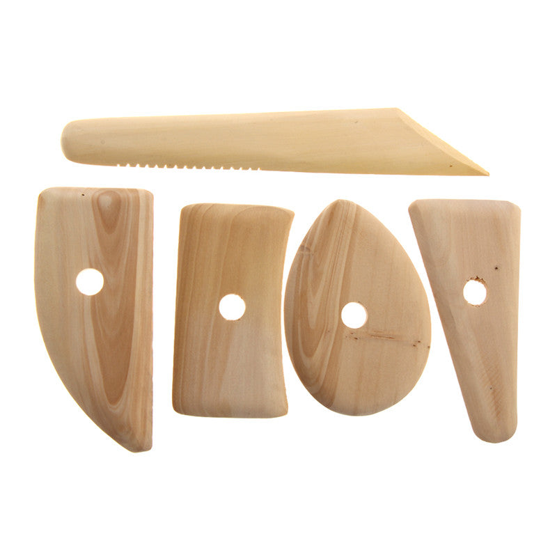 Set of 5 of Wood Pottery Ribs