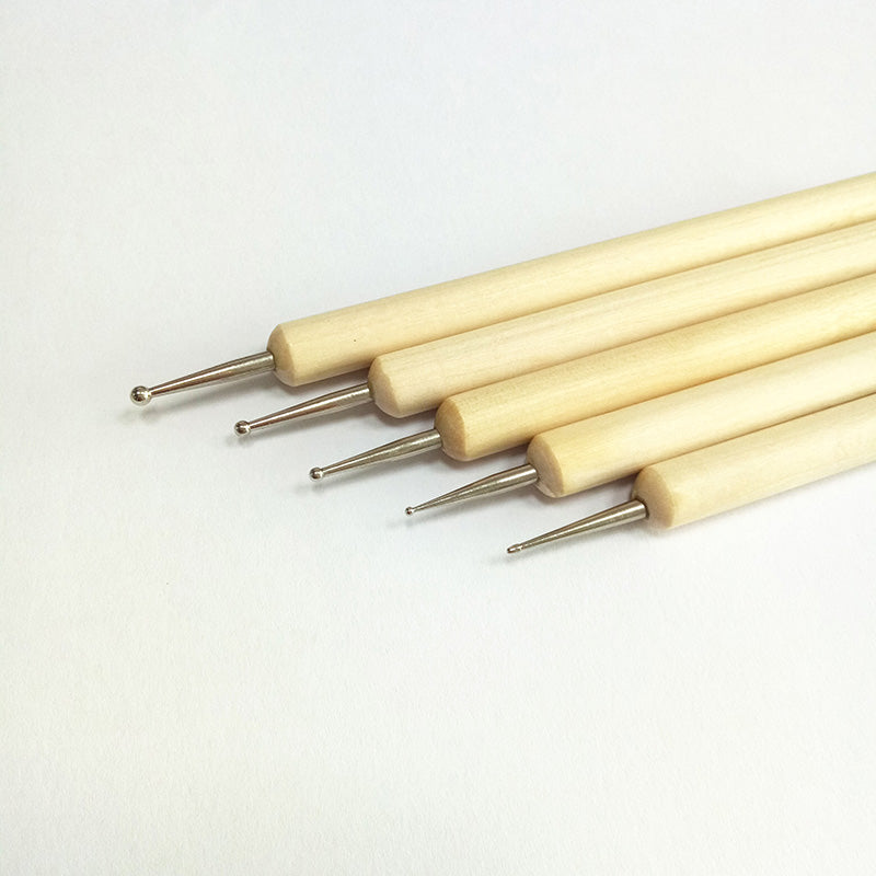Set of 5 Ball Stylus Pottery Sculpture Tools