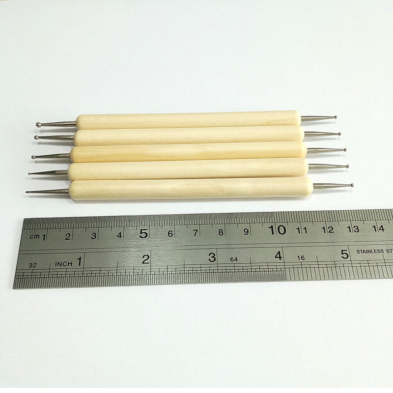Set of 5 Ball Stylus Pottery Sculpture Tools