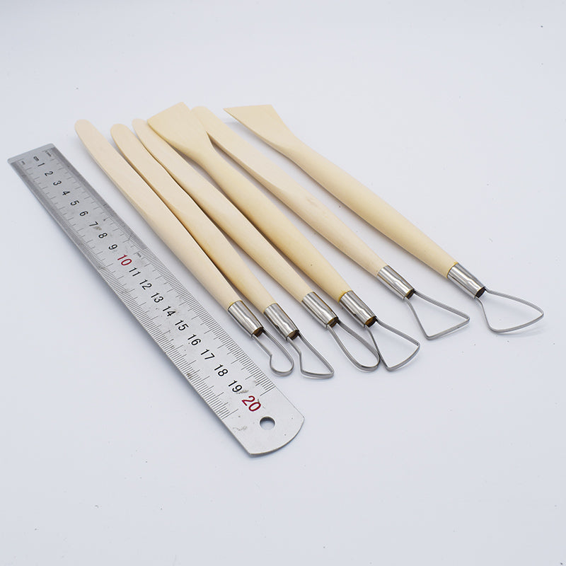 Set of 6 Wood Loop and Scraper Tools
