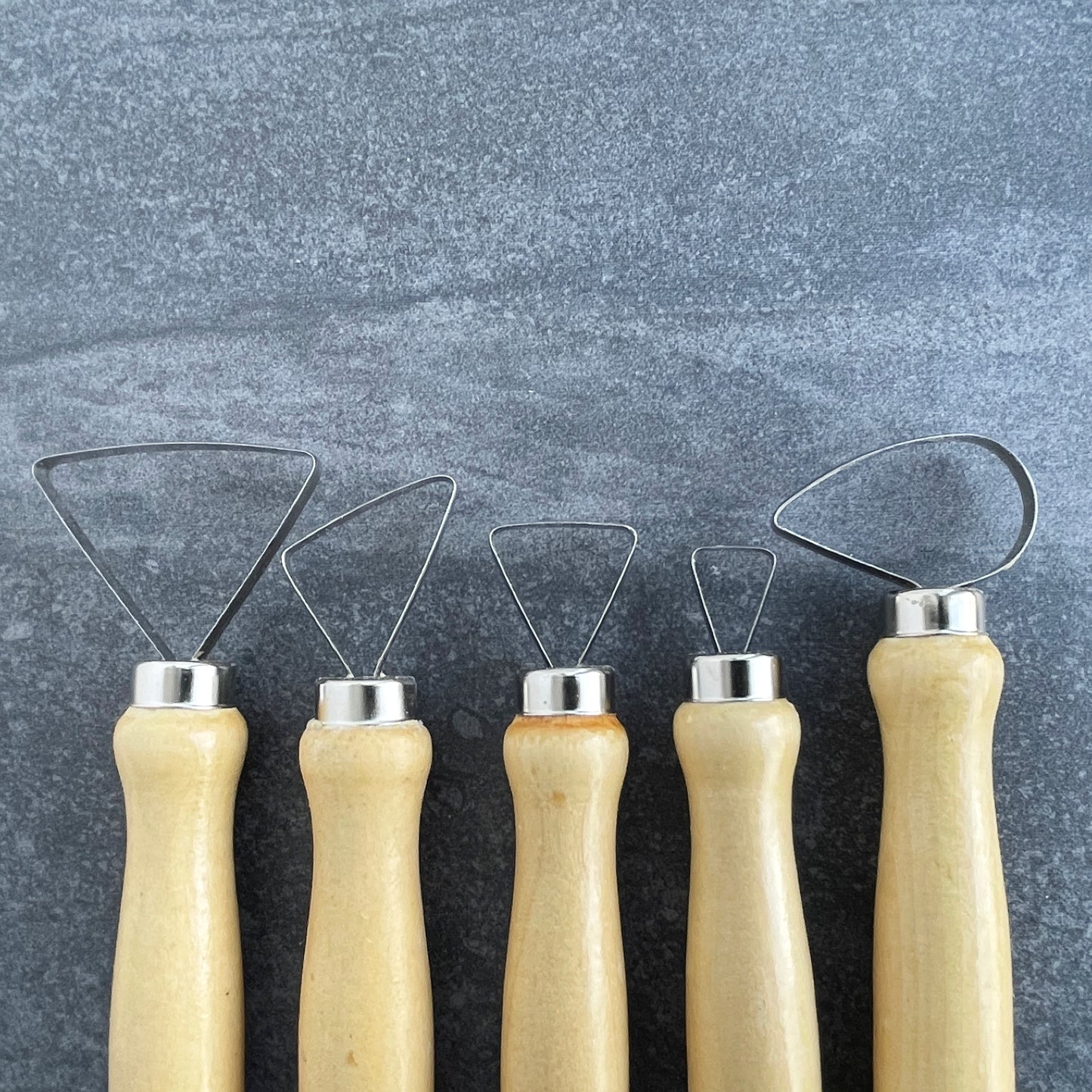 Set of 10 Wood Loop Tools with Stainless Steel Flat Wire