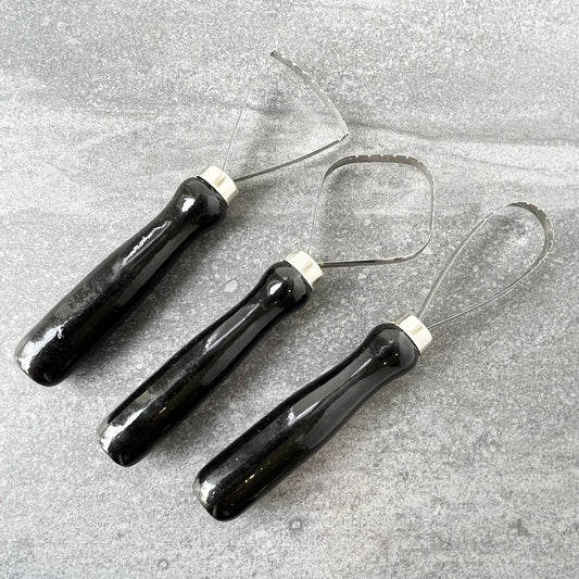 Set of 3 Large Loop Tools with Flat & Serrated Wire