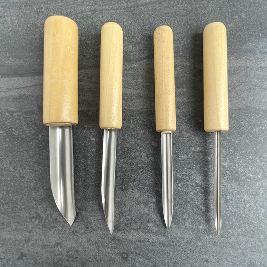 Set of 4 Stainless Steel Semicircle Pottery Hole Punch