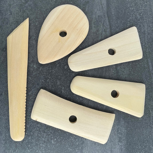 Set of 5 of Wood Pottery Ribs