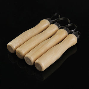 Set of 10 Wood Loop Tools with Stainless Steel Flat Wire