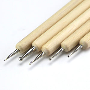 Set of 5 Ball Stylus Pottery Sculpture Tools
